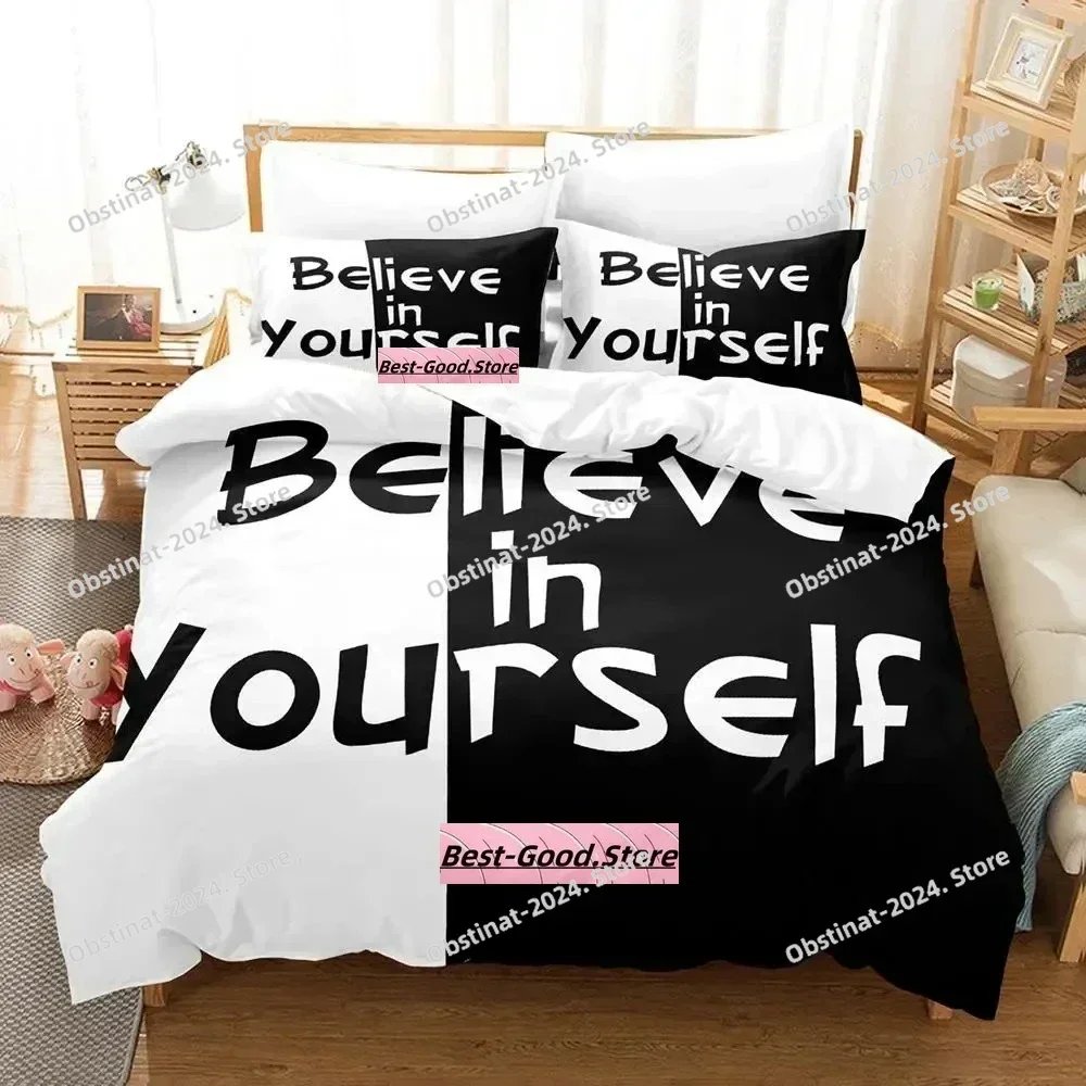 New Hip Hop Misc Motivational 3D Printing Comforter Bedding Set,Duvet Cover Bed Set Quilt Cover Pillowcase,King Queen Size Kid