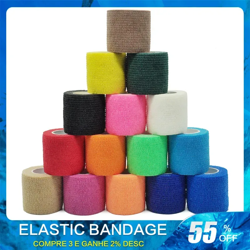 1/6Pcs Color Sports Self-Adhesive Elastic Bandage Wrapped With Elastic Plastic Knee Pads For Fingers, Ankles, Palms, Shoulders