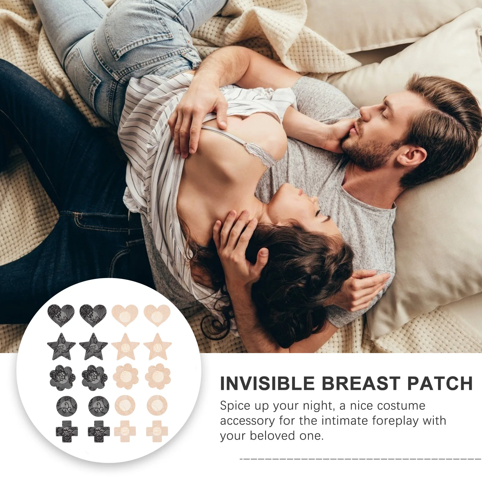 10Pairs Adhesive Breast Pasties Floral Lace Pasties for Strapless Backless Swimwear Wedding Dress Covers Invisible Breast