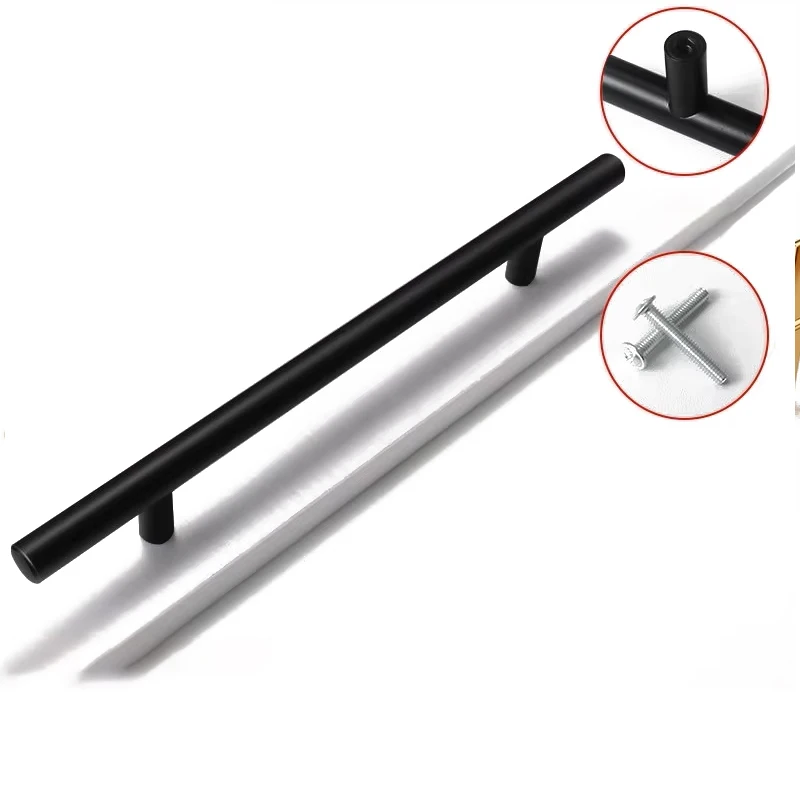 

1PCS Custom Stainless Steel Kitchen Cabinet Door Knob Furniture Drawer Pulls Bar Handle Black Golden Cupboard Handle Brushed