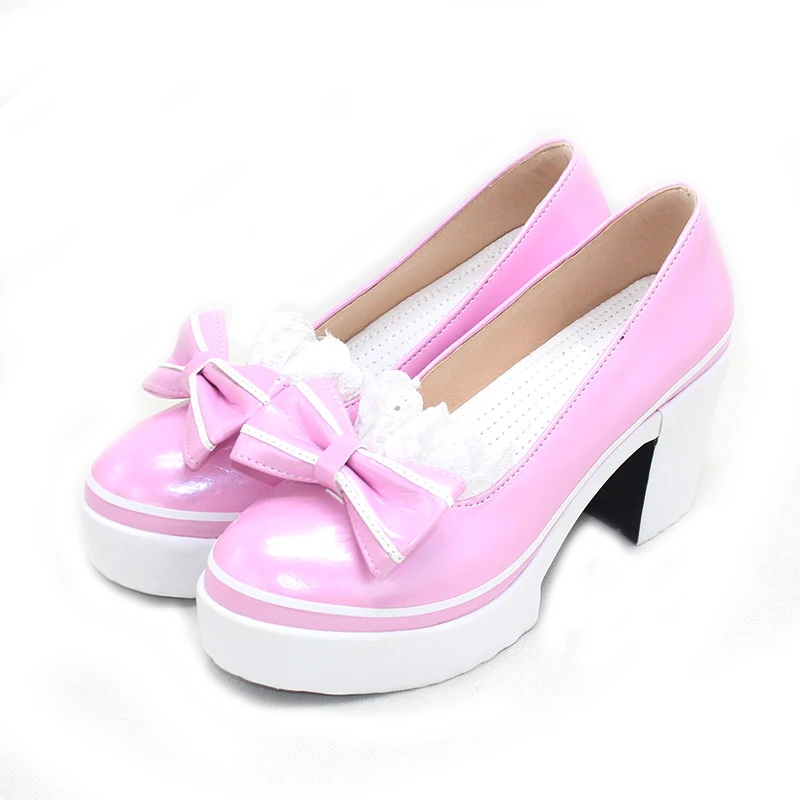 Brdwn V+ Women's Sakura Miku Cosplay Shoes Custom High-heeled Shoes