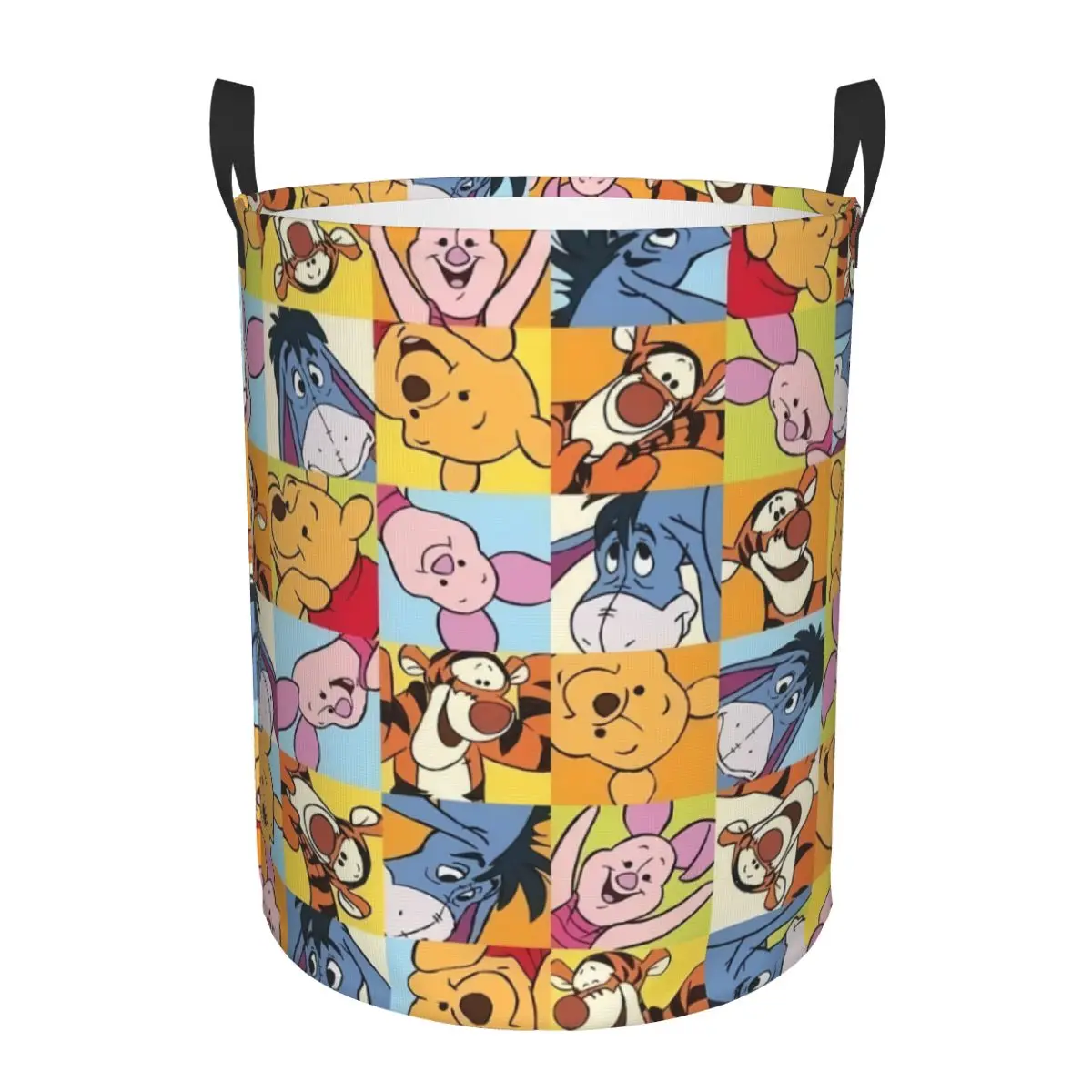Winnie The Pooh Cartoon Laundry Basket Foldable Anime Cute Clothes Hamper for Nursery Kids Toys Storage Bag