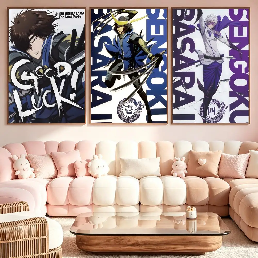 game Sengoku Basara Poster Poster Kawaii Self Adhesive HD Wall Print Cute Home Bedroom Room Aesthetic Decor Gift