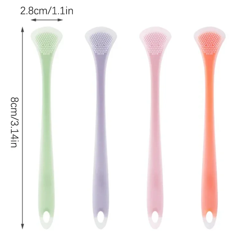 1pc Scraping Tongue Coating Cleaner Double-Sided Scraping Tongue Cleaning Oral Odor Dual-Effect Cleaning Silicone Material