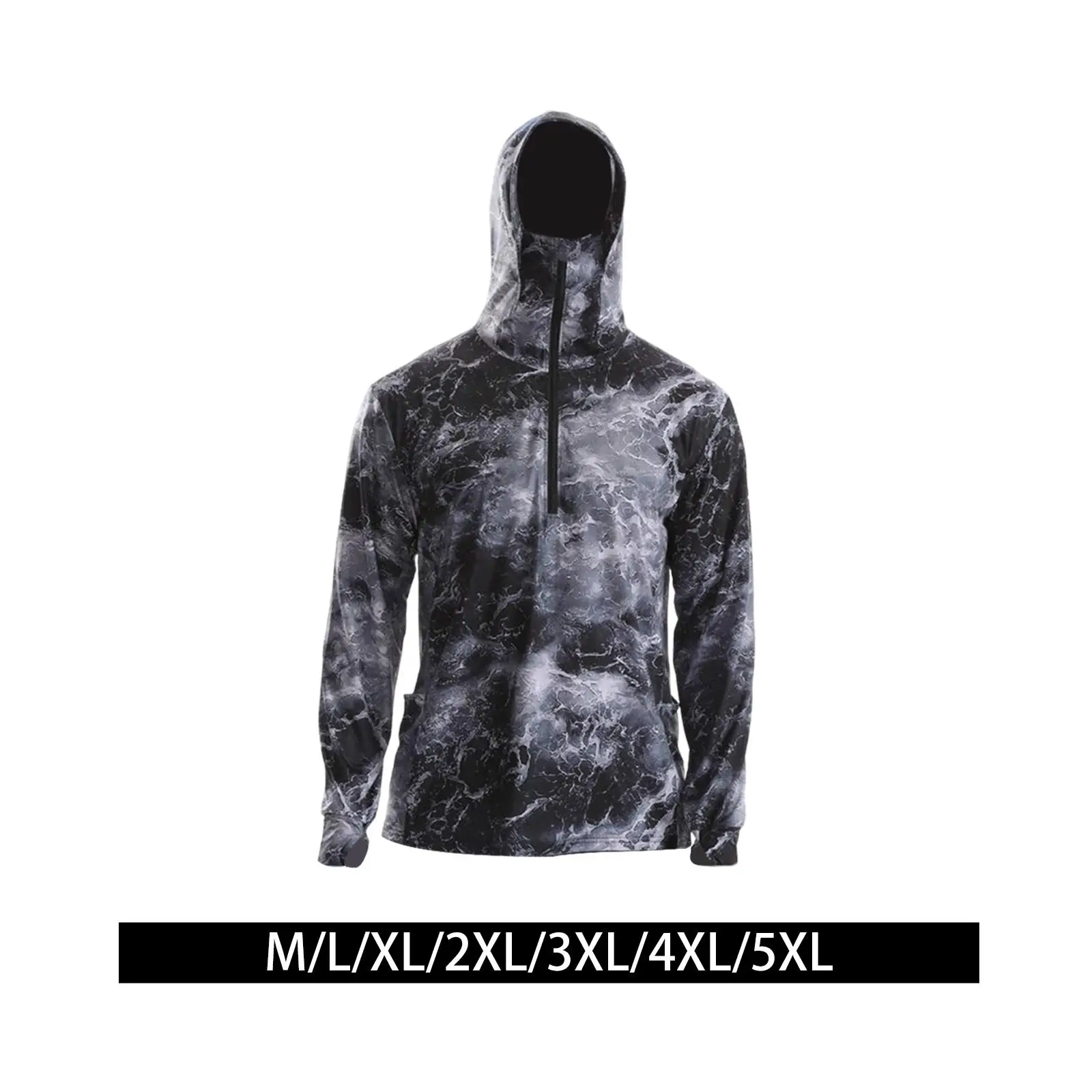 Men's Sun Protection Hoodie Shirt Rash Guard Thin with Mask Breathable Fishing Shirt Cooling Shirt Jacket for Summer Climbing