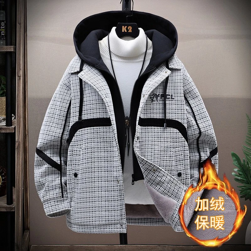 

Зимняя новая модная плюшевая утолщенная теплая куртка с капюшоном для мужчин, повседневная свободная спортивная ветрозащитная куртка большого размера высокого качества