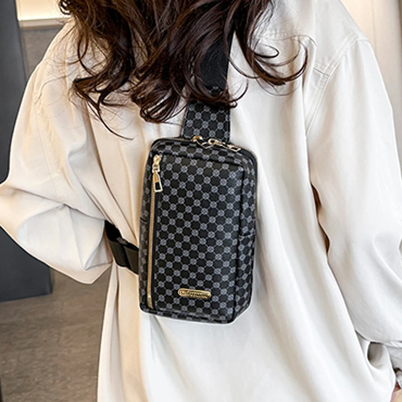 Compact Retro Printed Crossbody Sling Bag Smooth Metal Zipper, Portable Chest Pack for Motorbike Travel Leisure Strolls - view 6