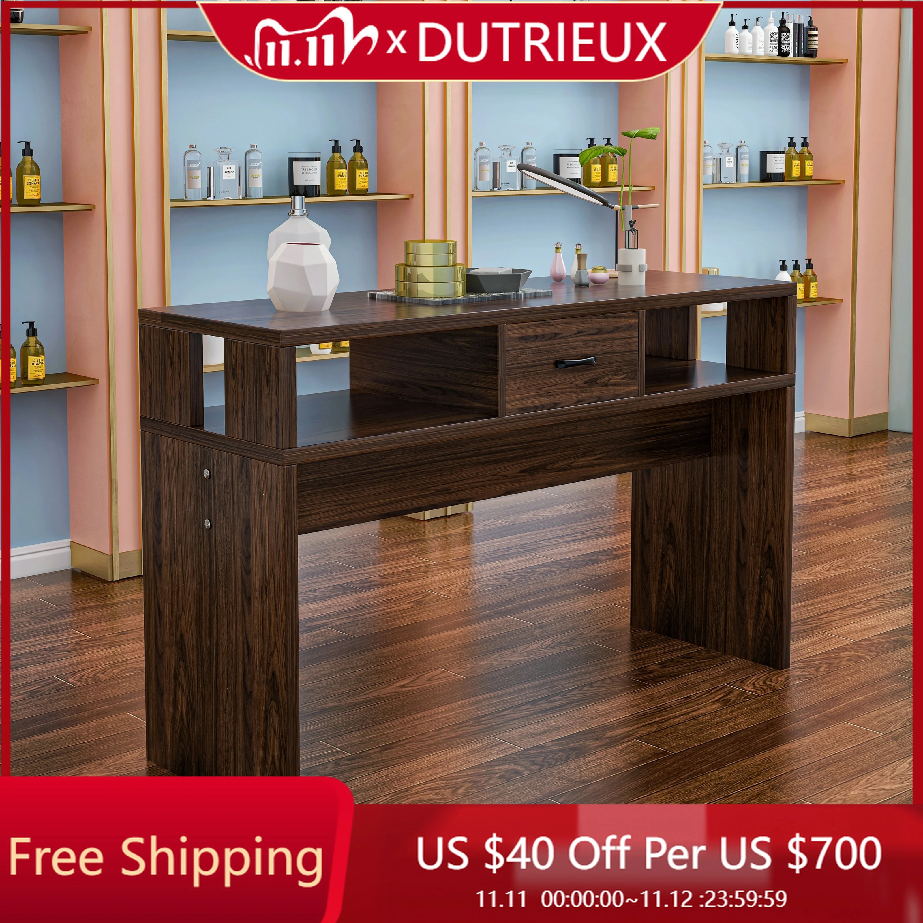 

Square Cleaning Manicure Table Easy Clean Mesa Designer Hand Nail Desk Workstation Minimalist Tavolo Per Unghie Salon Furniture