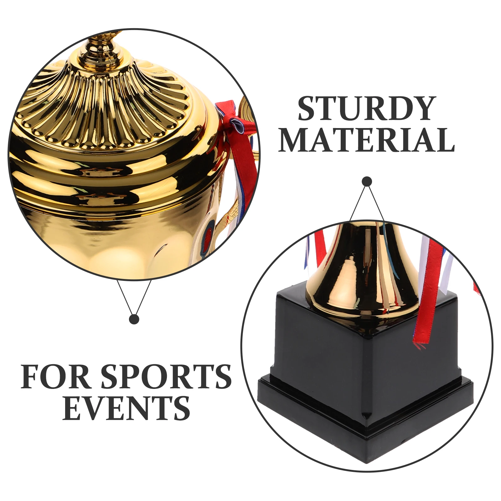 

1pc Champion Premium Metal Trophy For Sports Competition Ceremony 45Cm Black Base Durable Trophy For Tournament
