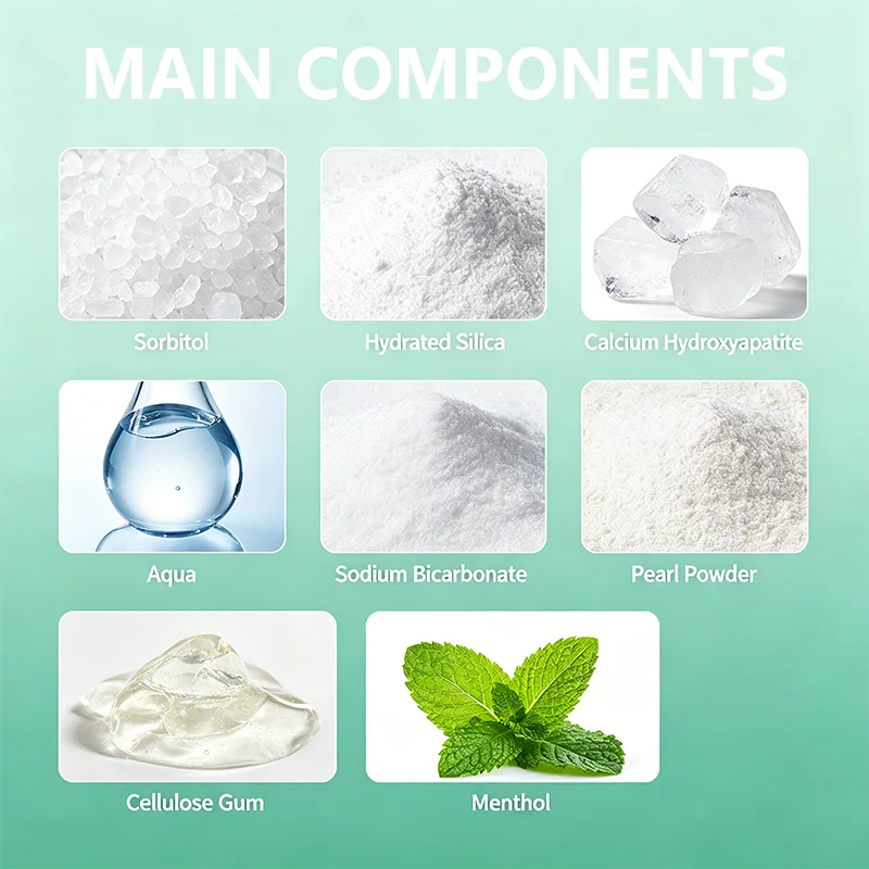 YUITIKUE Mint Hydroxyapatite Remineralizing Toothpaste 3 Functions Fluoride Free Xylitol Deep Clean Stains Brighten Yellow Teeth - view 6