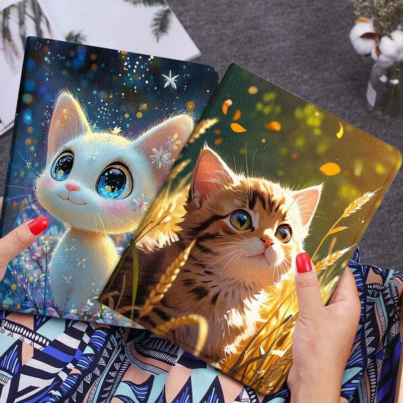 

Luminous Cat Cute Cartoon For Xiaomi Redmi Mi Poco Pad 2 5 6s 7 7s Ultra Pro Max 14 12.4 12.1 inch Soft Tablet Case Gift