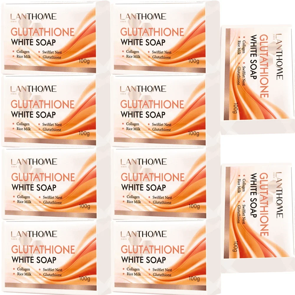 Lanthome Glutathione Whitening Soap Bar Facial Body Cleaning Shampoo Bar Dark Spot Acne Remover Moisturizing For Underarm Skin