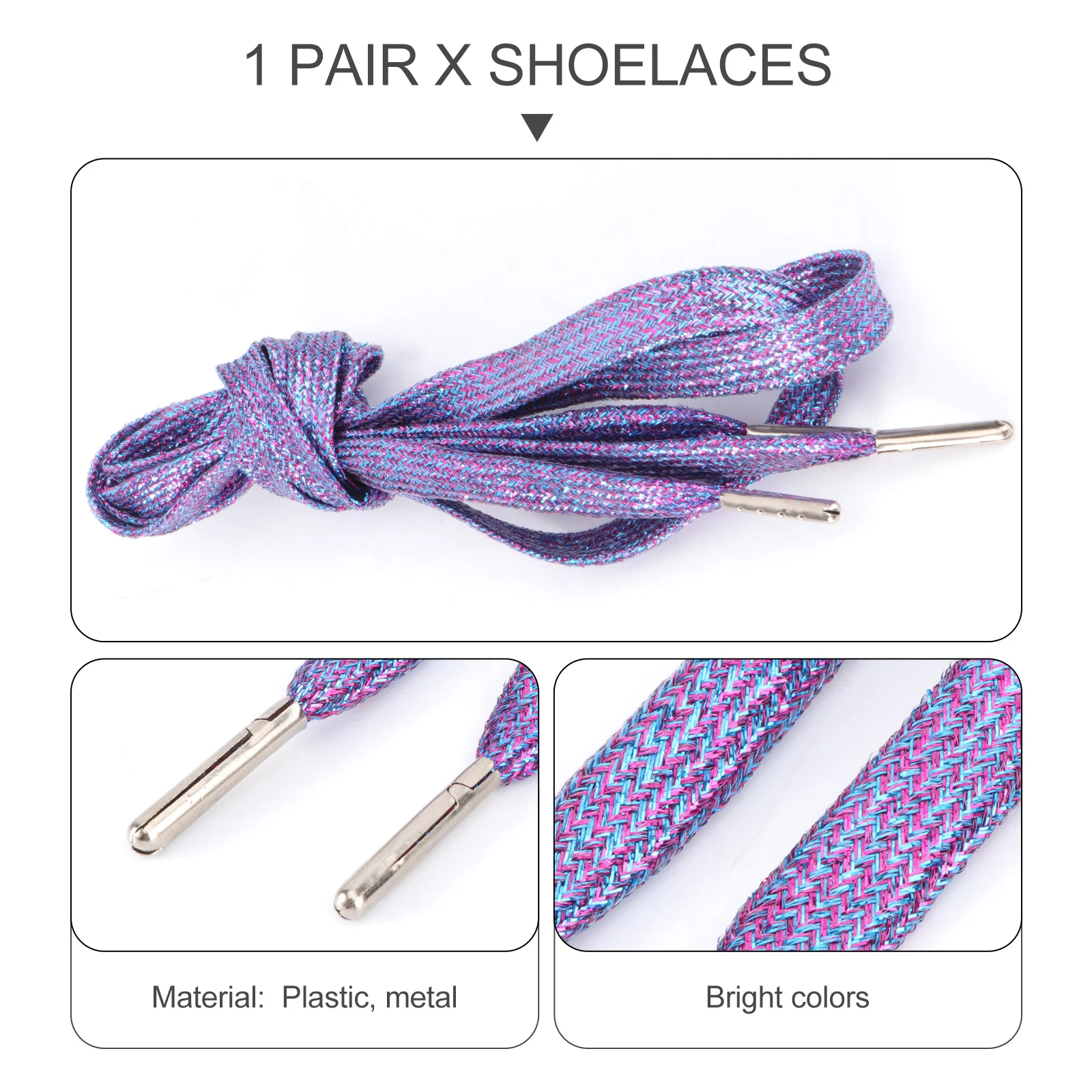 

1 Pair Flat Shoe Tie Metal Tip Shoelaces Practical Sneakers Shoe Strings All Match Casual Shoelaces For Sports Running Fashion