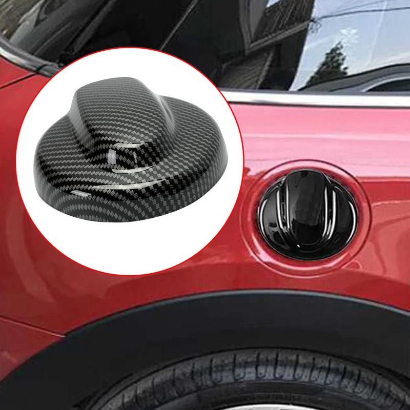 Car Gas Fuel Tank Filler Cap Cover & 2 Exterior Door Handle Covers Carbon Fiber Color for BMW Mini Cooper S R55 R56 2007-2013