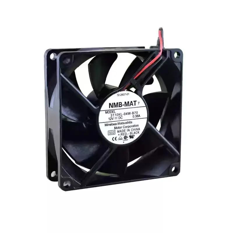 SLIDER 3110KL-04W-B70 DC 12V 0.38A 8025 Cooling Fan, 80x80x25mm Dual Ball Bearing High Airflow Industrial Inverter Axial Fan