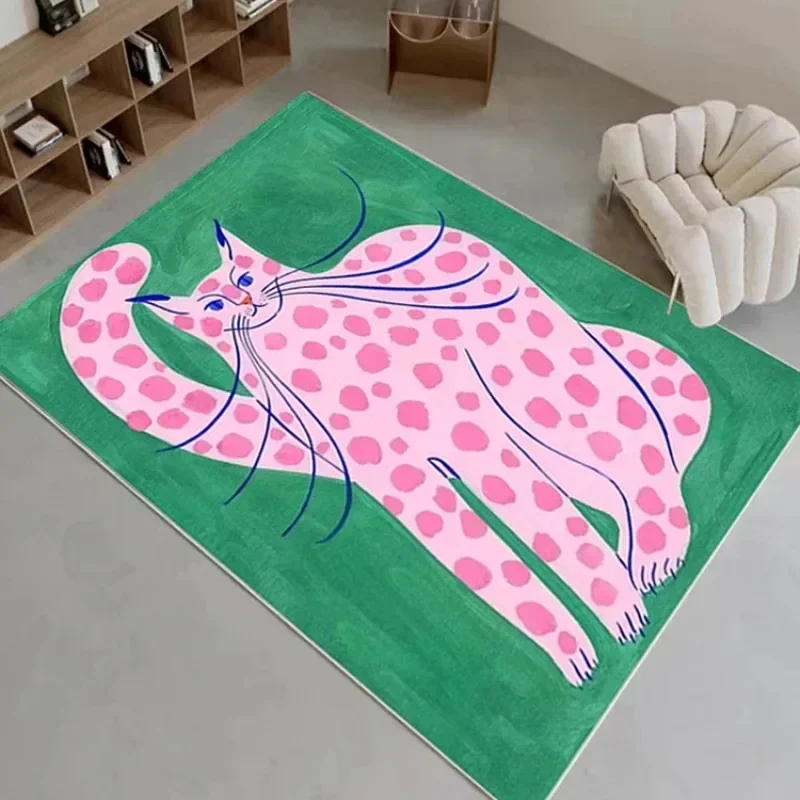 Living Room Carpet Cartoon Abstract Animals Art Children Bedroom Rug Home Decoration Creativity Multicolor Short Fluff Mat Ковер