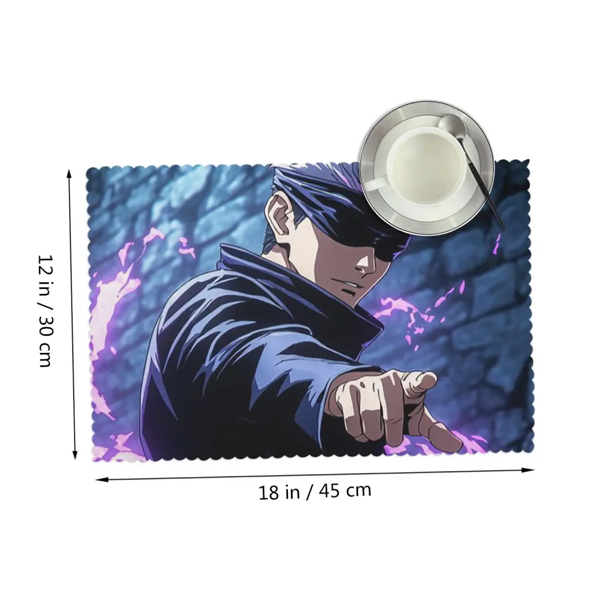 Satoru Gojo Anime Jujutsu Kaisen Placemat Heat Resistant Plate Mat for Dining Table Bowl Coaster Super Absorbent Mats