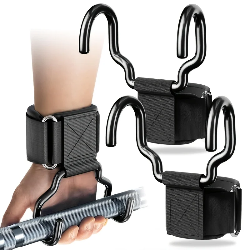 2 Pcs Widen Weight Lifting Hooks, Gym Heavy Duty Power Lifting Straps for Men & Women Deadlifts, Pull Up, Powerlifting, Shrugs.