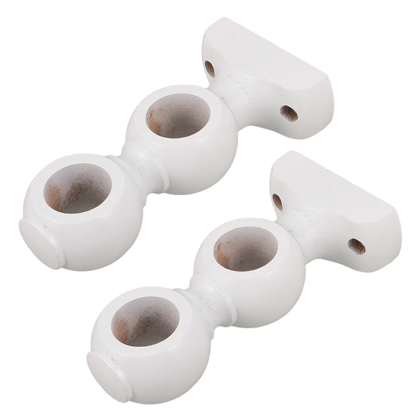 2Pcs Wood Curtain Rod Double Bracket Decorative Wall Mounted Window Drapery Rod Holders Strong Support for Heavy Curtains