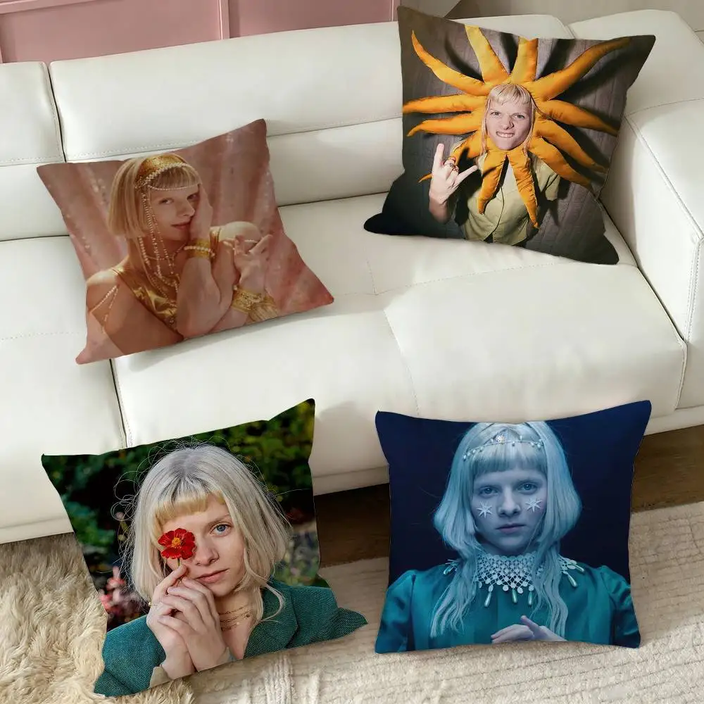 AURORA Aurora Aksnes Square Double-Sided printed Pillow Case Bedroom Bedside Pillow Sofa Cushion Cover