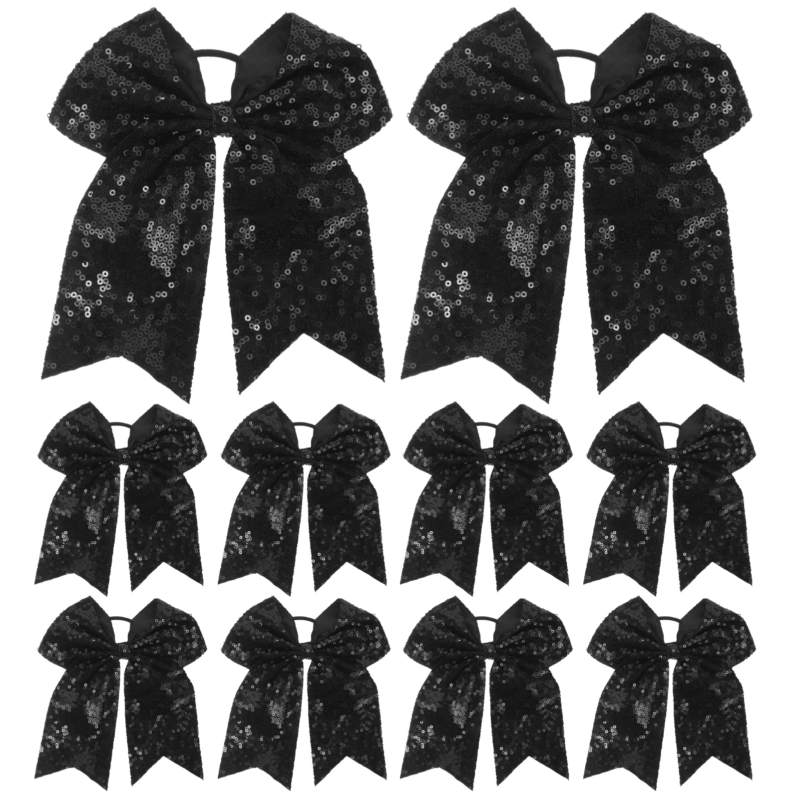 

10 Pcs Bow Hair Accessories for Girls Bright Cheerleading Bows Hair Ribbon Rope Elastic Cloth Bowknot Ties Kids