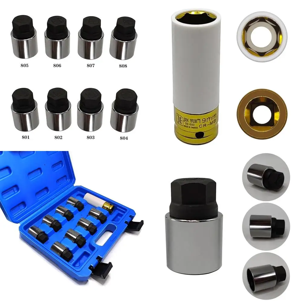 

9 шт. 25,5 мм комплект для снятия стопорных гаек колес для Jeep (JK) - 19 мм x 20 мм алюминиевый съемник колесных гаек