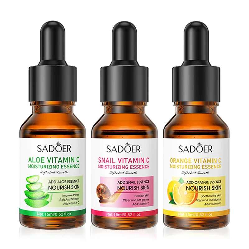 SADOER Aloe Snail Vitamin C Serum Facial Moisturizing Face Serum Anti-aging Hydrating Facial Essence Beauty Koera Skin Care