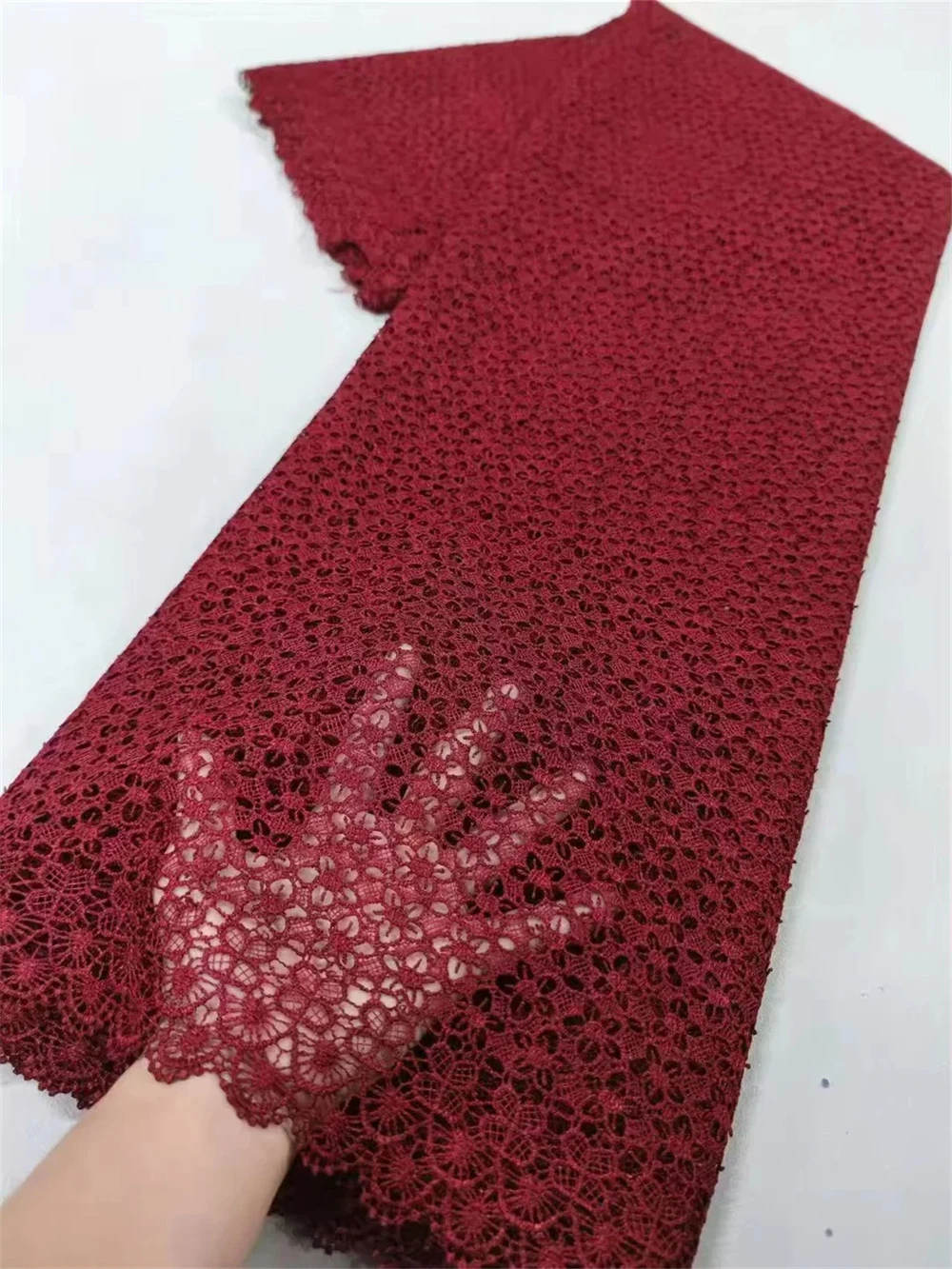 نسيج حرير الحليب الأفريقي مع الدانتيل القابل للذوبان في الماء 2025 جودة عالية الحليب الحرير النيجيري شبكة نسيج الدانتيل لفستان الزفاف #4