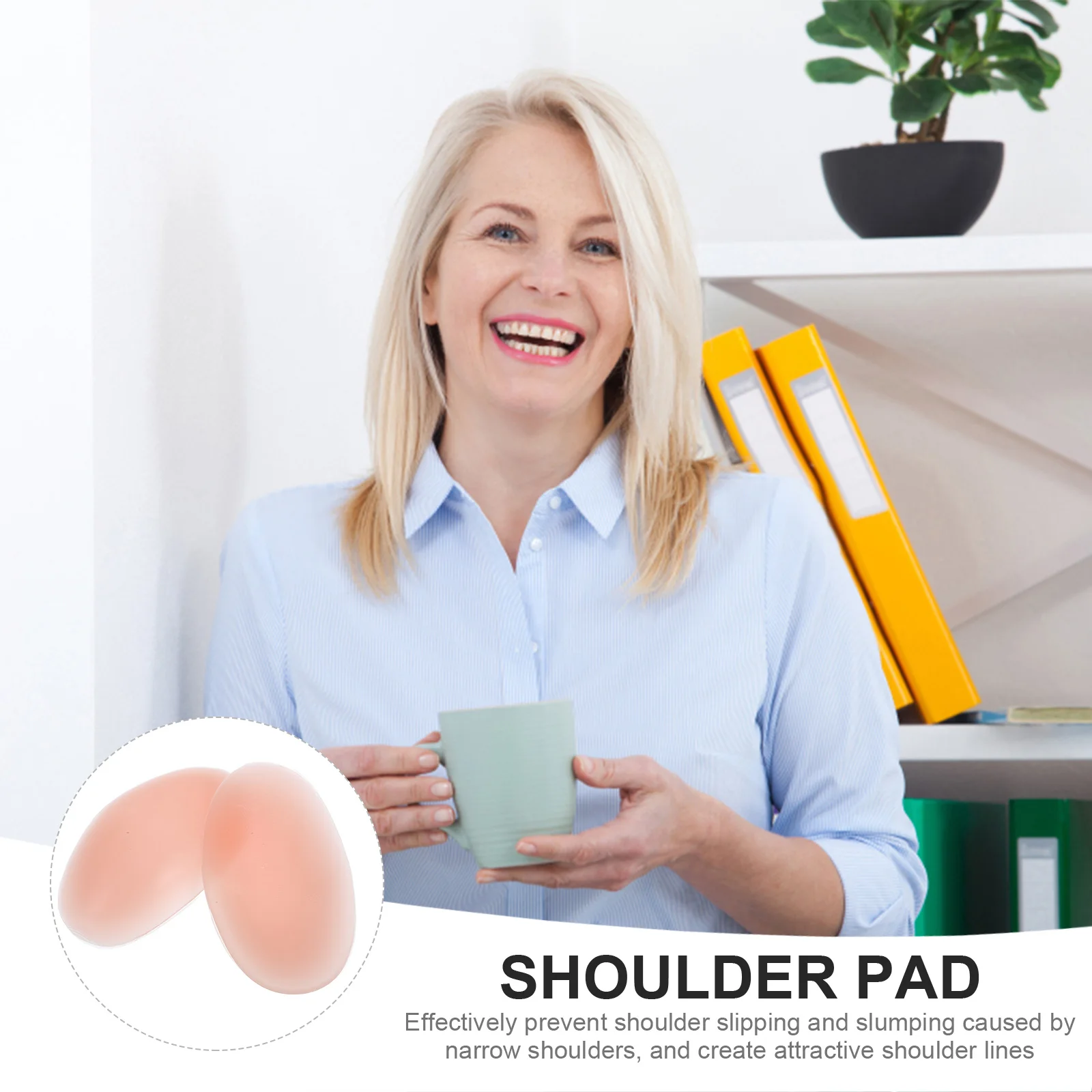 

Silicone Shoulder Pads Knee Pads Right Angle Women Invisible Gel Breathable Reusable Enhancer For Dresses Shirts Stylish