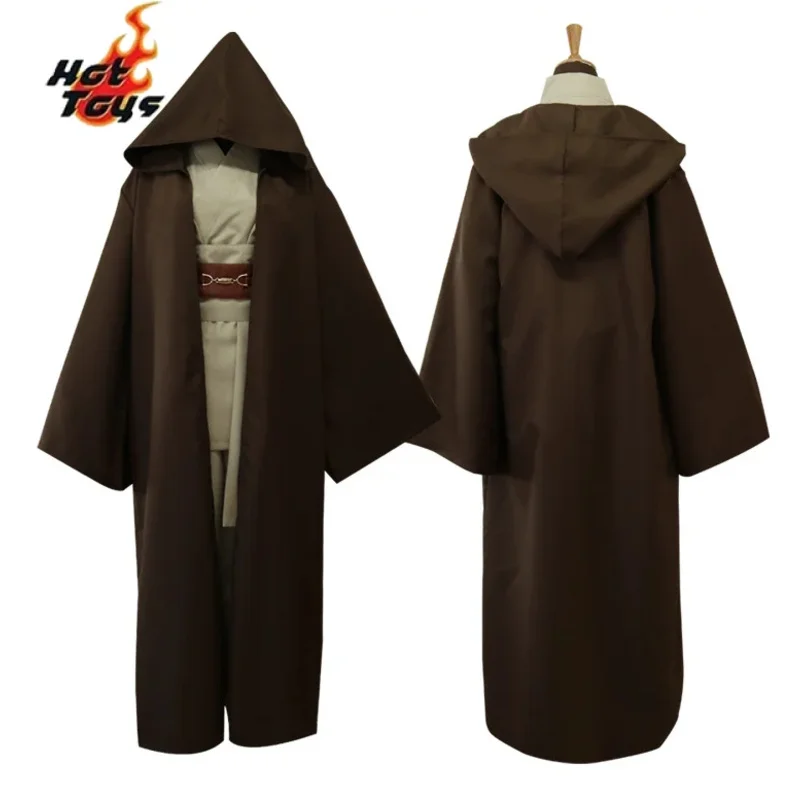 Wars Anakin Jedi Knight Cosplay Costume Hood Cape Anime Classic Movie For Men Women Halloween Fancy Brown ob;8