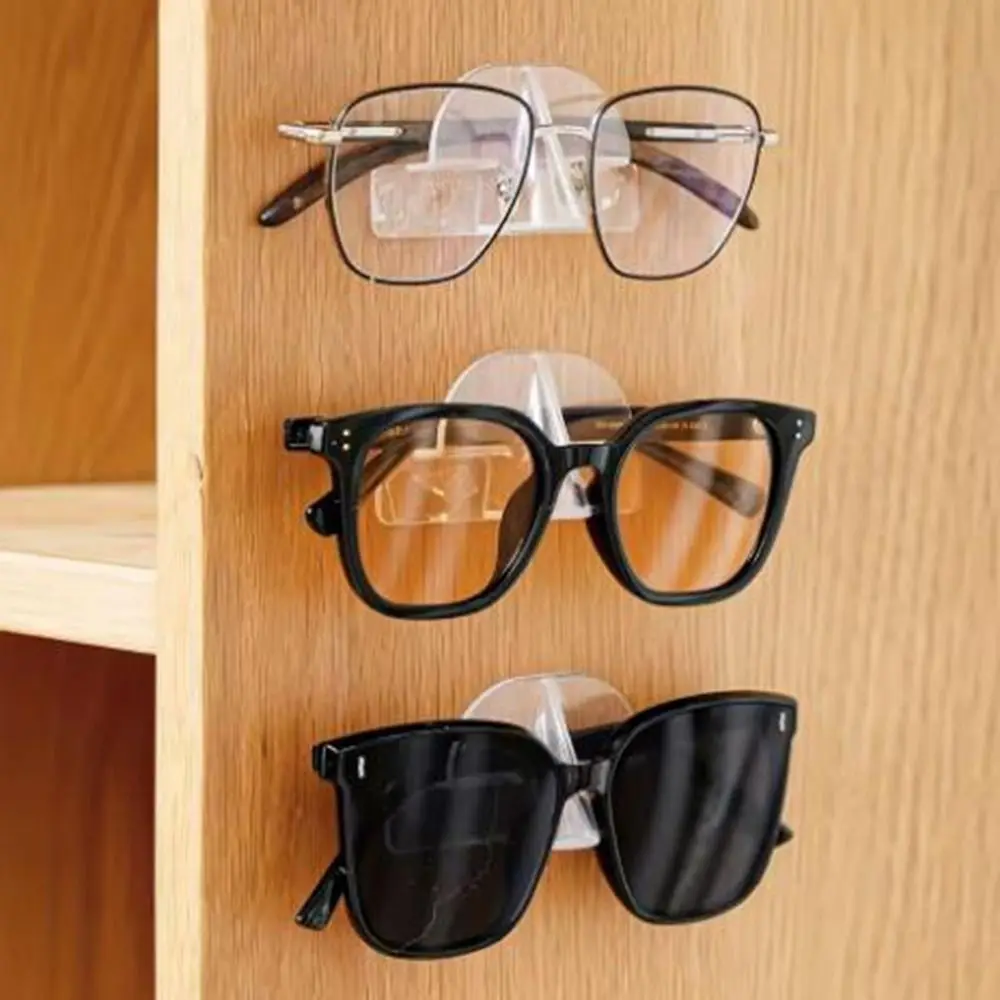 

10Pcs Clear Glasses Storage Rack Self Adhesive Traceless Sunglasses Storage Rack Space Saving with Nose Pad Glasses Wall Holder