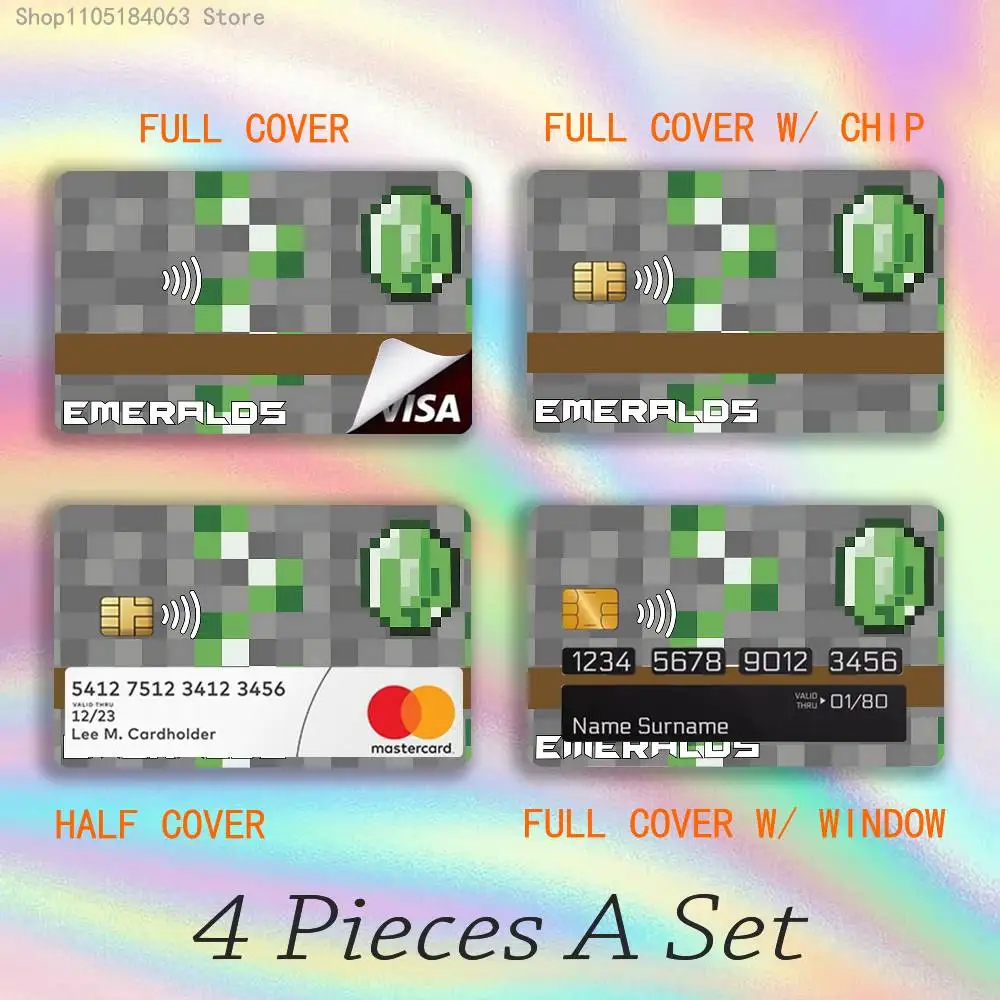 

Game Currency E-EmeraldS Stickers Credit Visa Debit Bank Charge Card Bus Metro Waterproof Sticker Decal Decoration