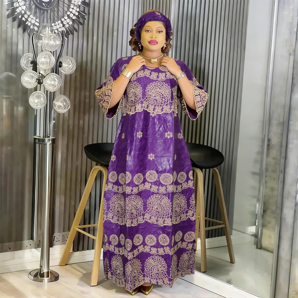 Robes africaines pour femme Robe traditionnelle Robe turque Abaya Robe brodée blanc Bazin Riche luxe élégant afrique vêtements