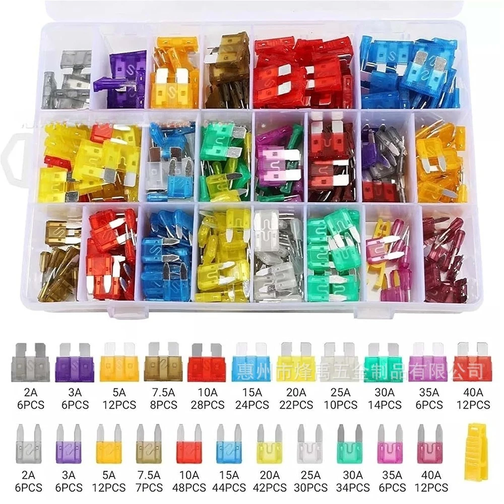420Pcs Zinc & Aluminum Auto Blade Fuse Assortment Box 2A-40A Standard Mini Car Electrical Safety Fuse Replacement Kit