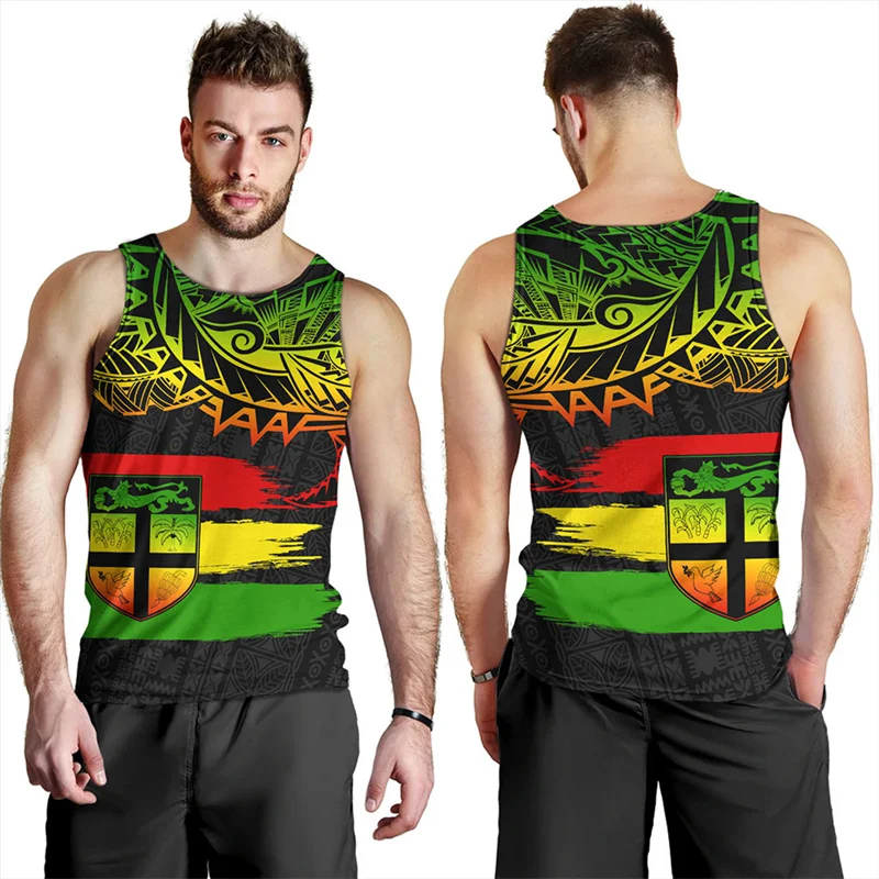Harajuku New 3D Printing Polynesian Fiji Flag RugbyTank Top Fijian Tapa Style Emblem Graphic Tank Tops Men Vintage Cool Clothes image 6