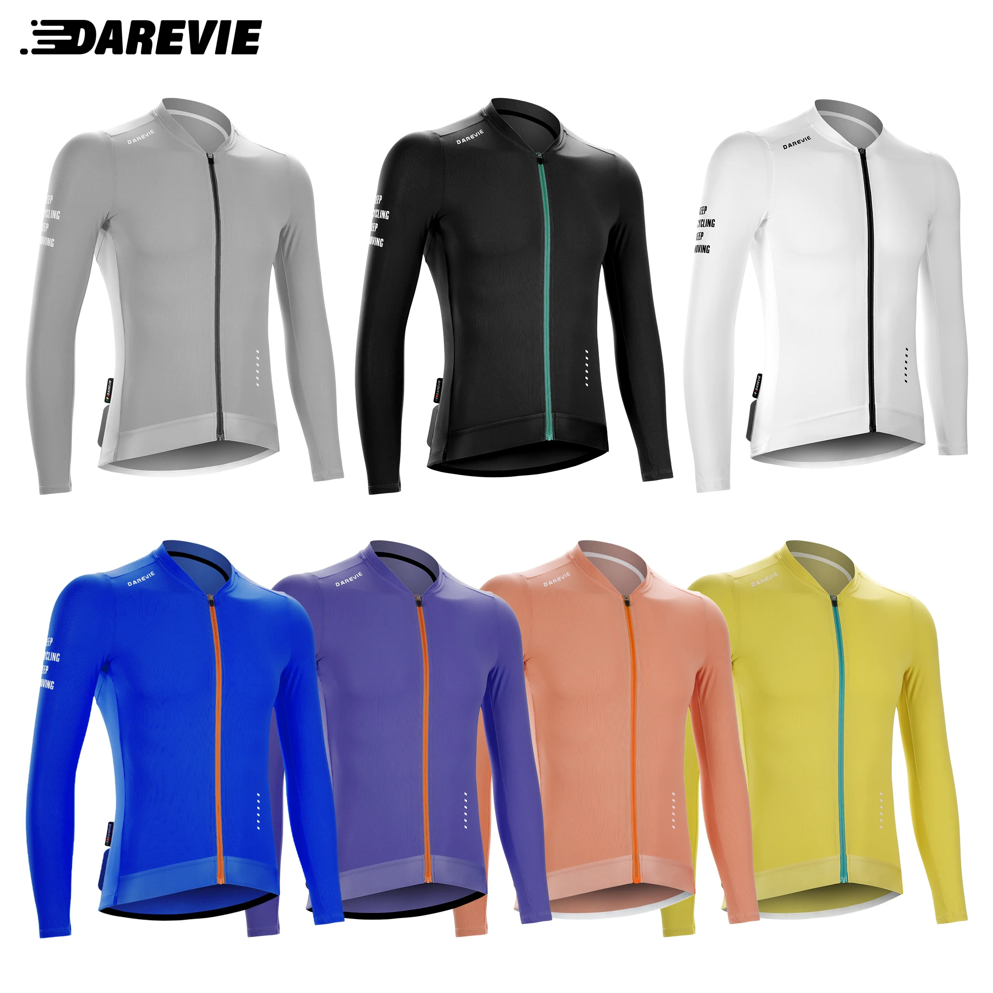 DAREVIE Cycling Jersey Man Cool Technology PRO Level Long Sleeve Man Cycling Maillot Anti UV Double Non Slip Men's Cycling Shirt
