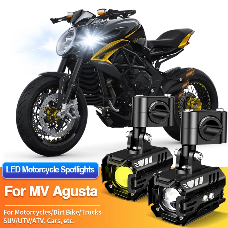 

1/2PCS LED Motorcycles Headlight 2-Color Fog Light Spotlight Off Road for MV Agusta F3 RR/F3 800/F3 800RR/Rosso/Lucky/Rush 1000