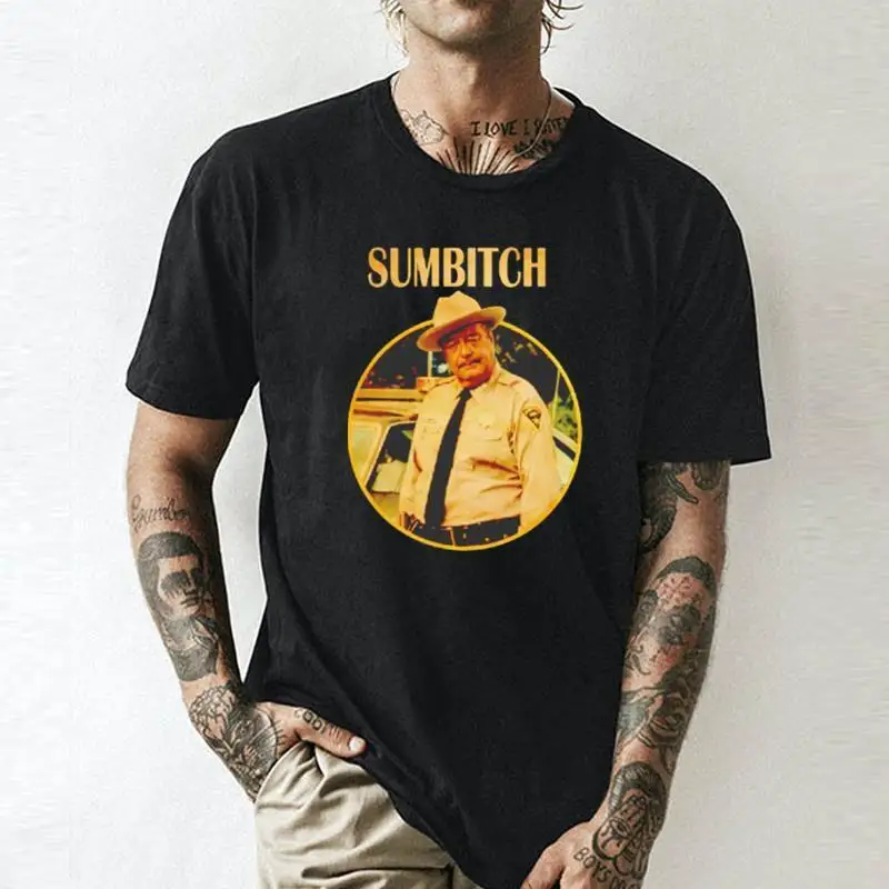 Sheriff Buford T. Justice Sumbitch    Anime Graphic T-shirts unisex Short Sleeve Tees Vintage High Quality 100%Cotton