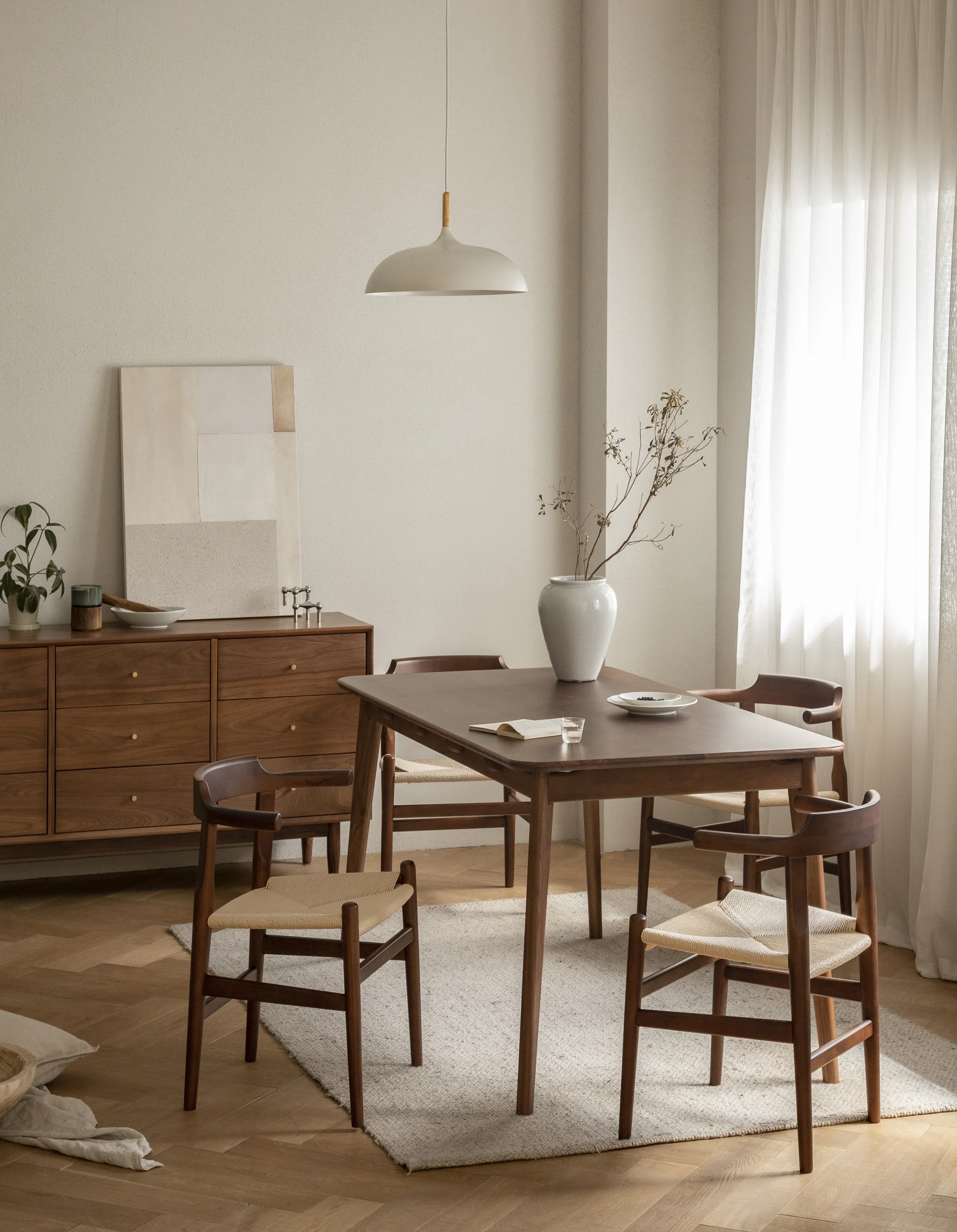 

Dining Room Furniture Set Large Size Solid Wood Table Luxury Walnut Dining Table for Kitchen
