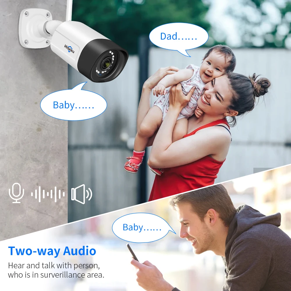 Hiseeu 16CH NVR 3/5MP WIFI IP Camera Security Kit Night Vision Human Detection 2-way Audio Outdoor CCTV Surveillance System Set image 3