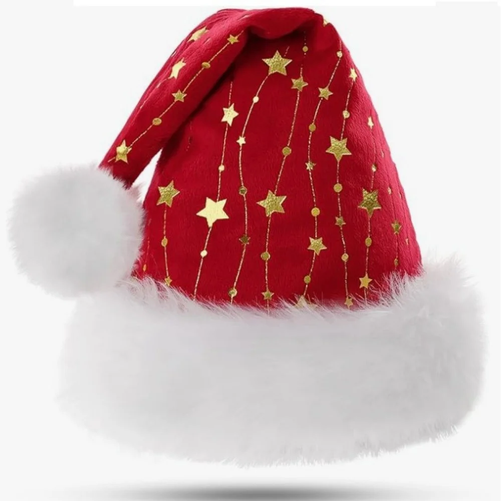 Christmas Hat Festive New Year Decoration Hat Gold Foil Christmas Hat High-Quality For New Year Events Family Gatherings Holiday