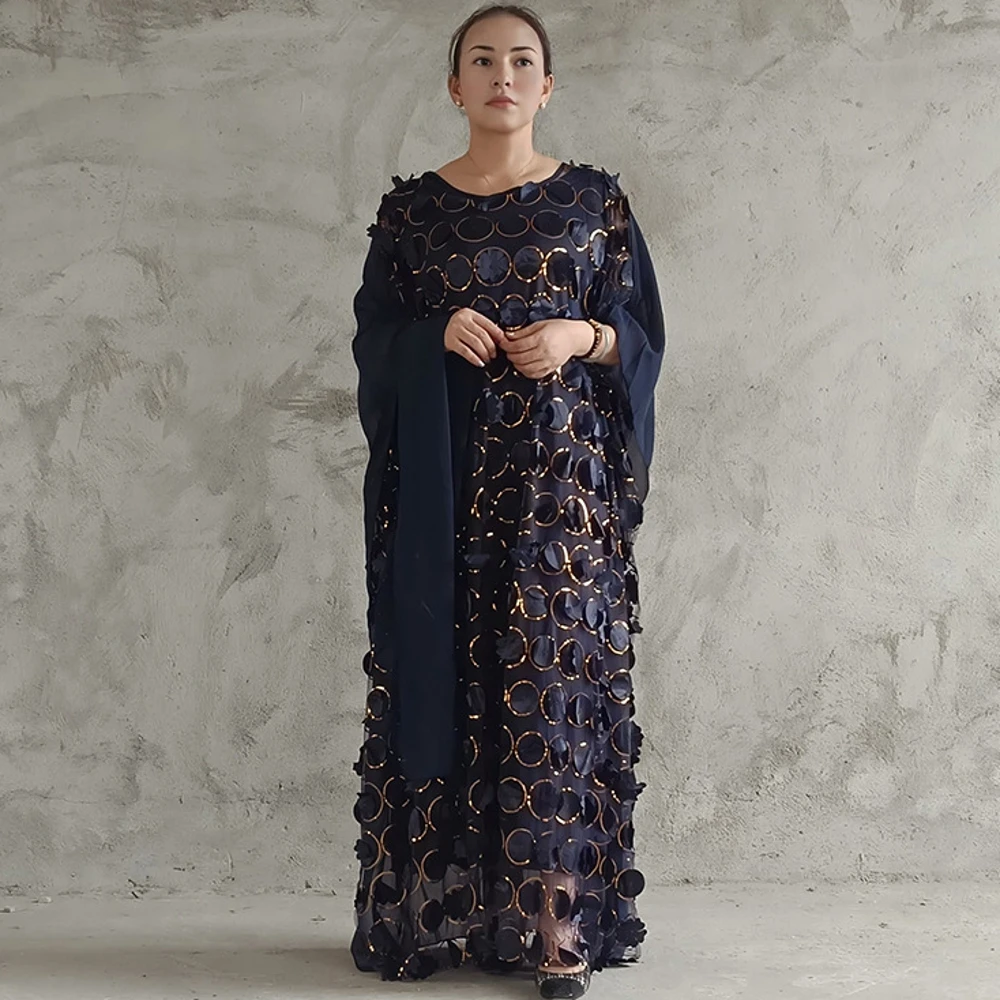 

Evening Dress Women Dashiki Chiffon African Clothes Robe Marocaine Luxury Dubai Kaftan Abaya Muslim Dress Vetement Plus Size