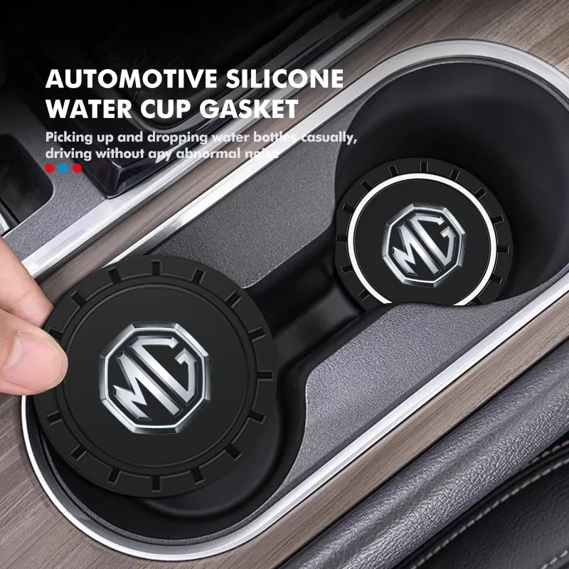 Silicone Car Coaster Mute Pad Mug Drinks Non-Slip Mat Accessories For Morris Garages MG 3 5 6 7 HS ZS GS Hector TF GT ZR RX5 RX8
