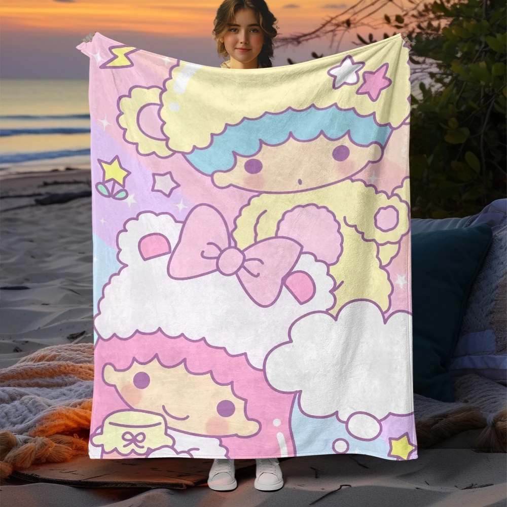 Sanrio Little Twin Stars HD Print Blanket.soft,comfortable,Nap,travel,work,living room,bedroom,Chair,sofa,Picnics,Blankets,Gift.