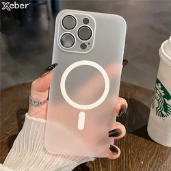 Ultra Thin Matte Transparent For Magsafe Magnetic Case For iPhone 17 16 14 13 11 12 15 Pro Max Frosted Hard Protection Cover