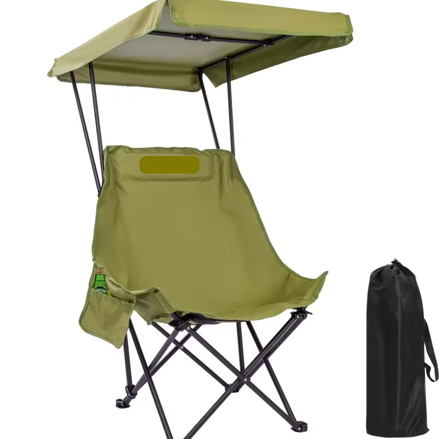 

Portable Camping Chair Beach Chair with Shade Canopy, Fold Lightweight Oversized for All, Easy to Open and Close