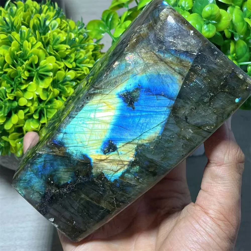 Crystal Natural Labradorite Blue Free Form Rainbow Ball Flash Quartz Stone Reiki Spiritual Minerali Home Decoration Energy