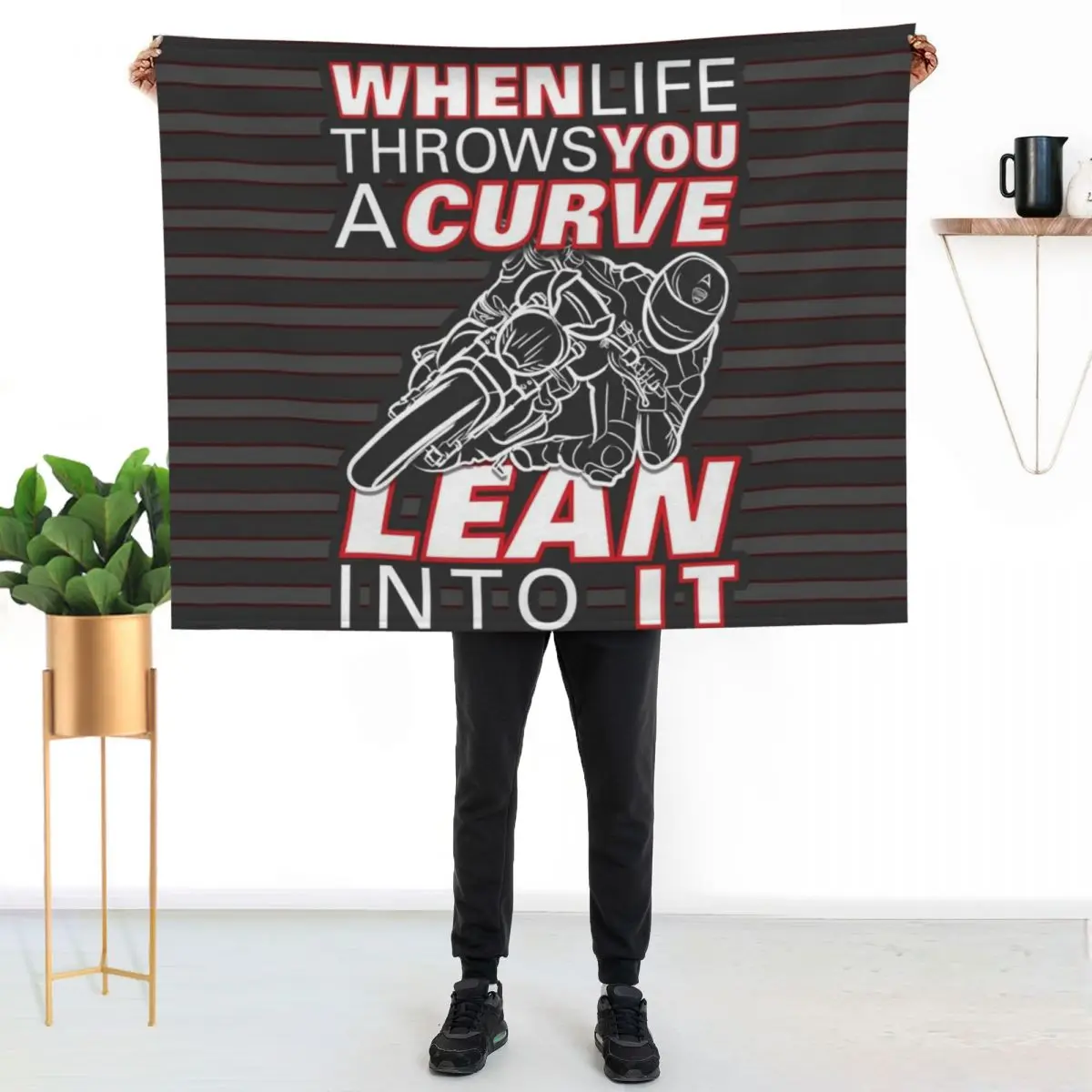 When life throws you a curve lean into it - First Edition - Life Quotes Throw Blanket valentine gift ideas Hairys Blankets