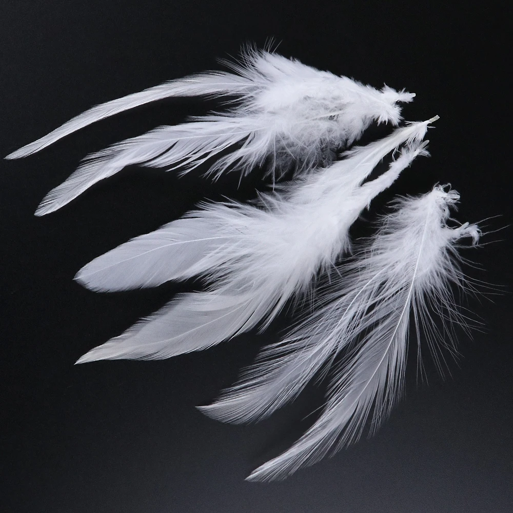 الجملة ريش الديك الأبيض الطبيعي 4-6/6-8 بوصة أعمدة السائبة DIY بها بنفسك الحرف اليدوية ازياء يطير ربط ديكور الزفاف زاك #5