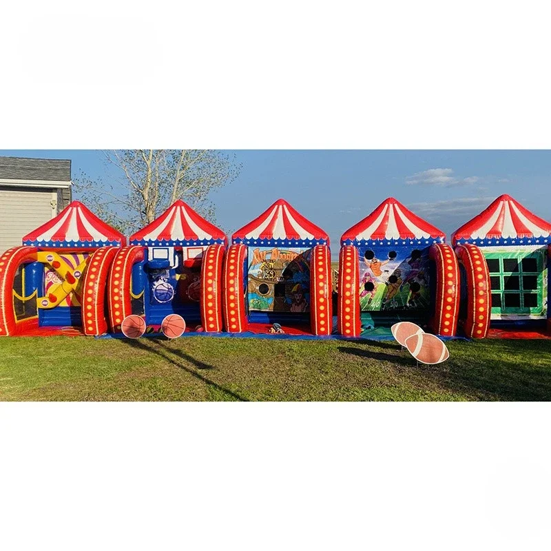 Jeu de carnaval gonflable multifonctionnel, jeu de lancer d'anneaux, jeux de plein air de carnaval pour enfants et adultes pour fête de famille